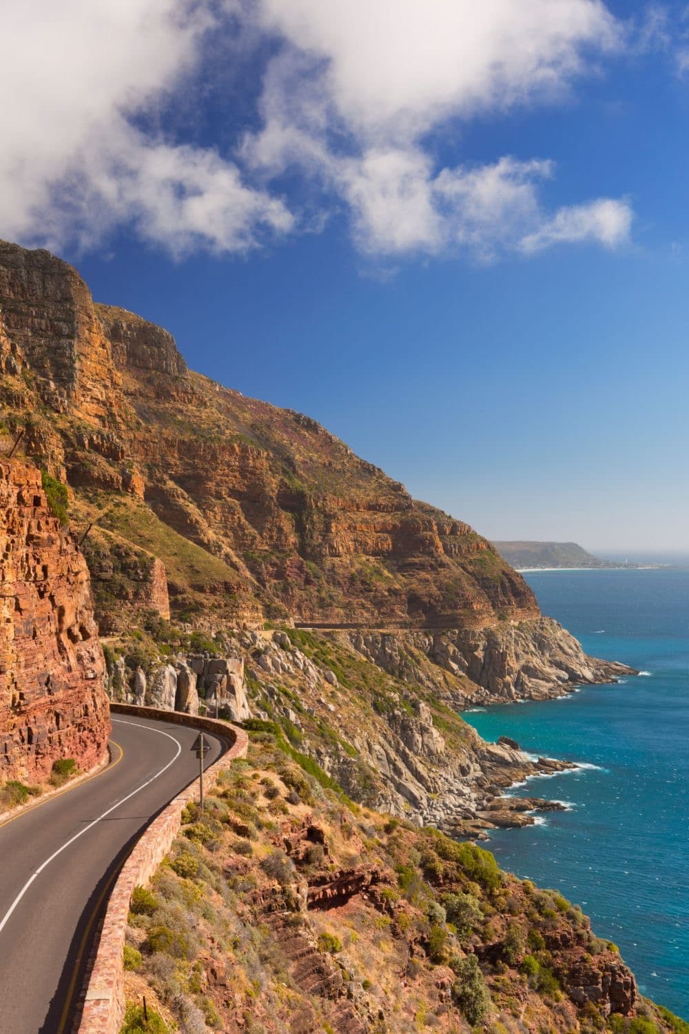Chapman's Peak Drive curving along sheer cliffs above the Atlantic Ocean